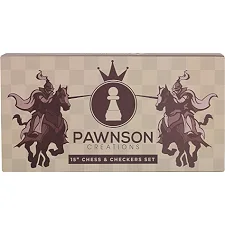 Шахматы шашки 2 в 1 набор настольных игр деревянные на магнитах PAWNSON X0038 39см x 39см х 2,5см