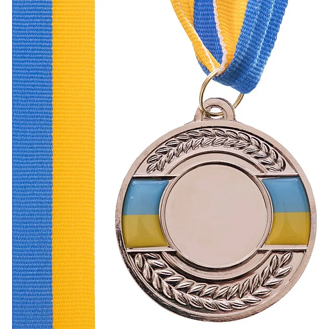 Заготовка медали спортивной с лентой SP-SPORT
 UKRAINE с украинской символикой C-3242 ø5см (Золотой)