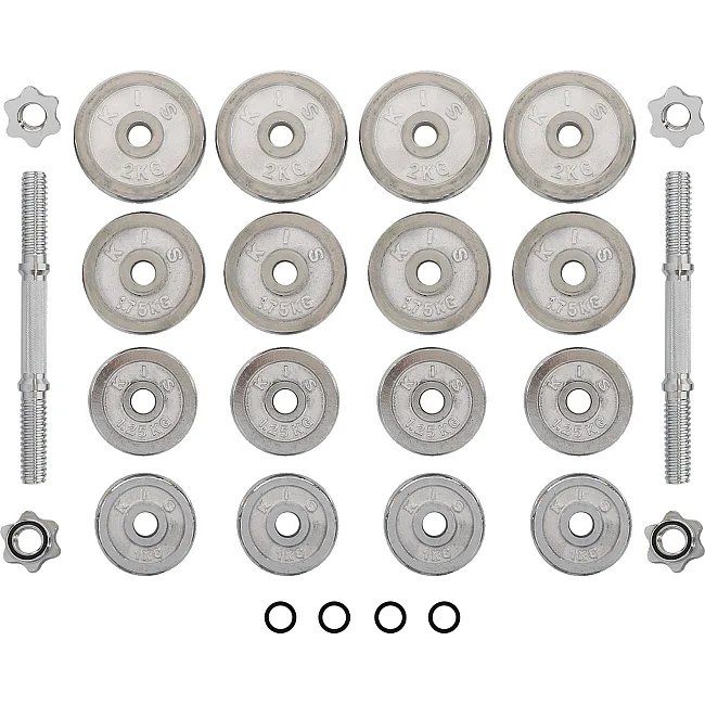 Разборные гантели
 стальные хромированные 27кг HIGHQ SPORT TA-0013-27CH 2шт по 13,5кг хром