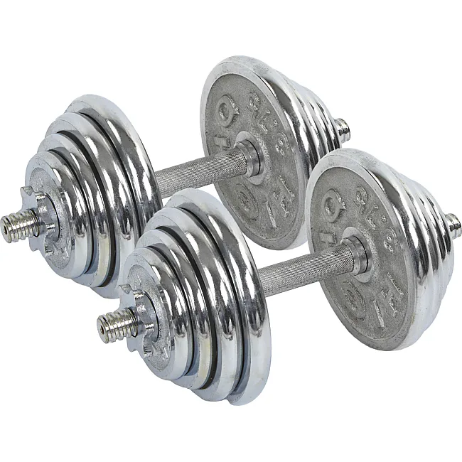 Разборные гантели
 стальные хромированные 27кг HIGHQ SPORT TA-0013-27CH 2шт по 13,5кг хром