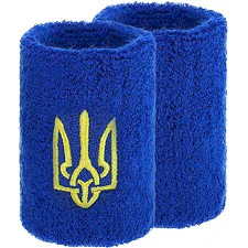 Спортивний напульсник, що вбирає вологу Герб України BC-9280 1шт (Синій)