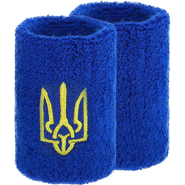 Спортивный напульсник впитывающий влагу Герб Украины BC-9280 1шт (Синий)