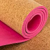Килимок для йоги Пробковий двошаровий каучуковий Yoga mat SP-SPORT
 FI-2433 183x61x0,6см (Рожевий)