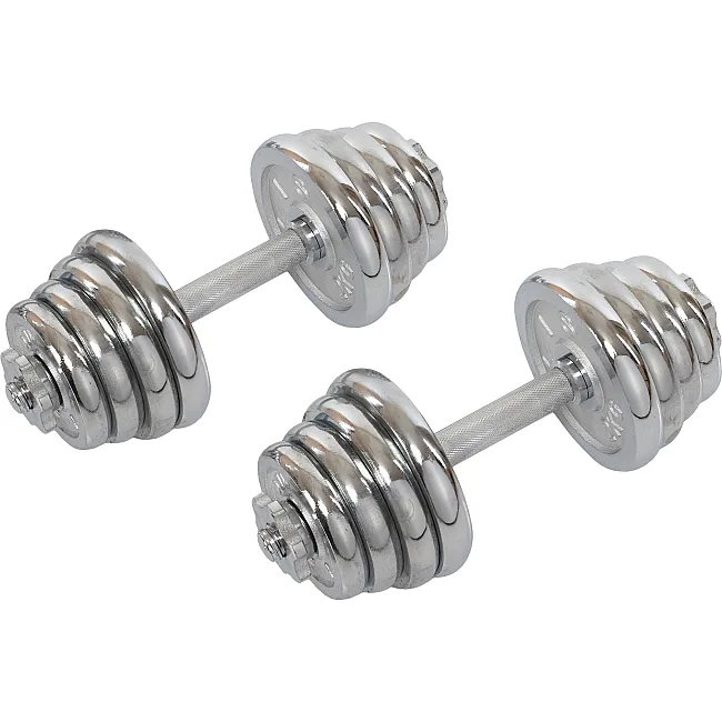 Разборные гантели
 стальные хромированные 27кг HIGHQ SPORT TA-0013-27CH 2шт по 13,5кг хром