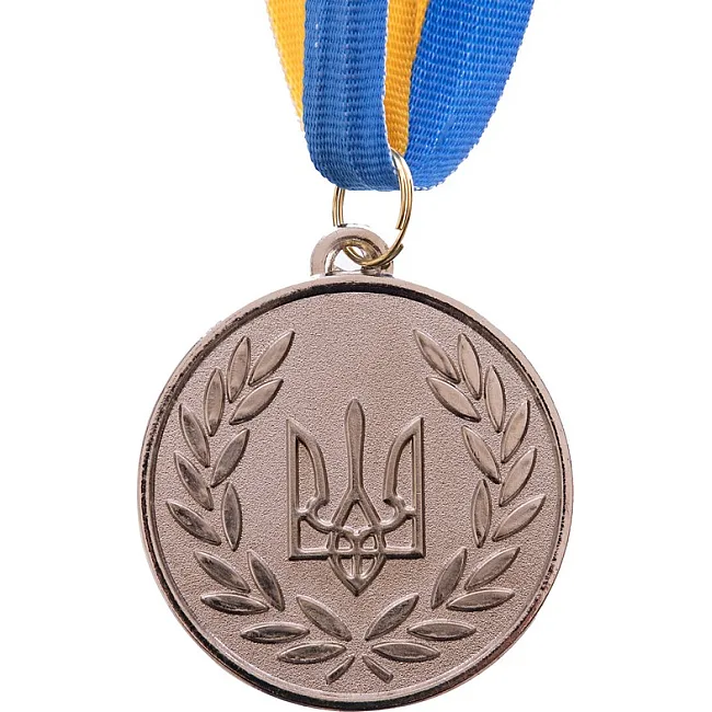 Заготовка медали спортивной с лентой SP-SPORT
 UKRAINE с украинской символикой C-3242 ø5см (Золотой)