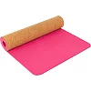 Килимок для йоги Пробковий двошаровий каучуковий Yoga mat SP-SPORT
 FI-2433 183x61x0,6см (Рожевий)