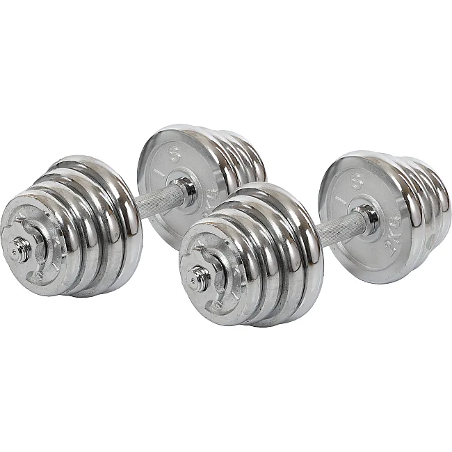 Разборные гантели
 стальные хромированные 27кг HIGHQ SPORT TA-0013-27CH 2шт по 13,5кг хром