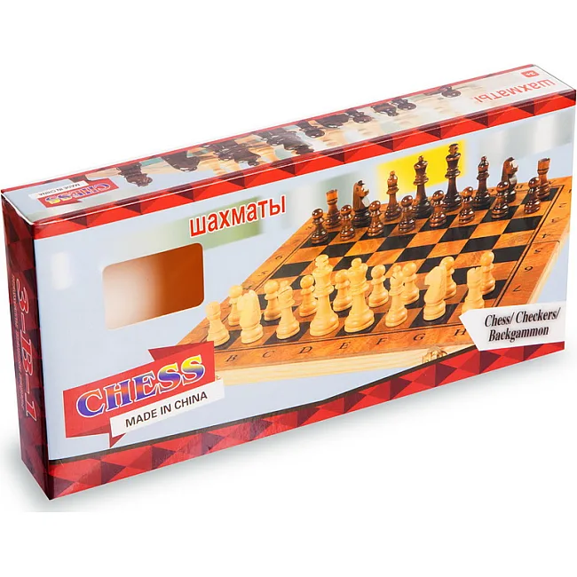 Шахматы шашки нарды 3 в 1 набор настольных игр деревянные SP-SPORT
 S2414
 23см x 23см