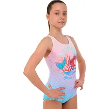 Купальник для детей слитный YINGFA 24U710 возраст 4-14 лет (Розовый-голубой)