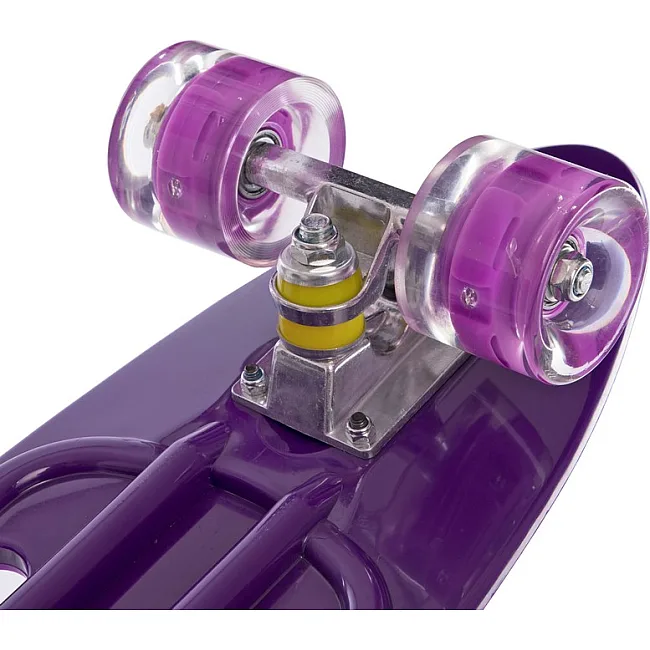 Пенни борд Penny Board круизер пластиковый со светящимися колесами и ручкой для переноски 24
