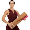 Килимок для йоги Пробковий двошаровий каучуковий Yoga mat SP-SPORT
 FI-2433 183x61x0,6см (Рожевий)