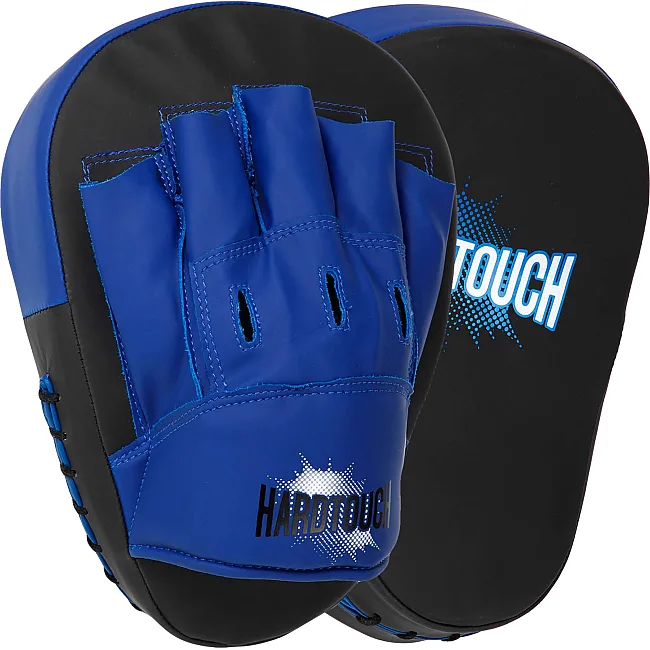 Лапа боксерская изогнутая тренировочная PU HARD TOUCH BO-4457 18,5х5х24см 2штуки (Черный-синий)