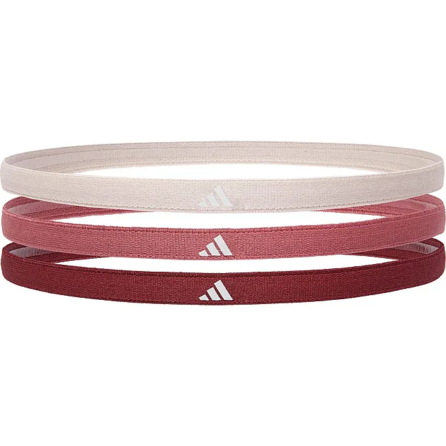 Пов'язки на голову жіноча Adidas Hairbands 3pk бордовий, рожевий, бежевий