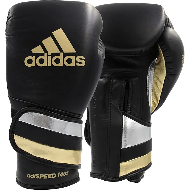Перчатки для бокса Speed 501 Adispeed Strap up | черно-серебро-золото | ADIDAS ADISBG501PRO