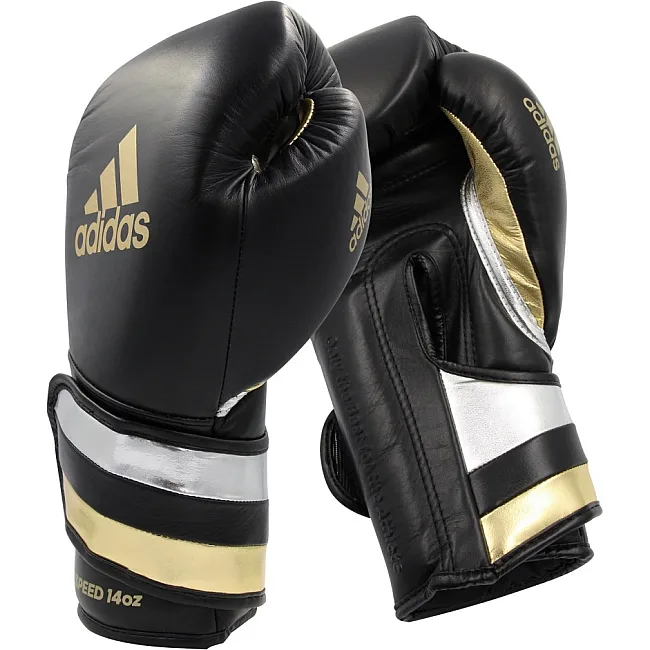 Перчатки для бокса Speed 501 Adispeed Strap up | черно-серебро-золото | ADIDAS ADISBG501PRO