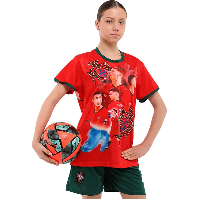 Дитяча футбольна форма RONALDO 7 SP-SPORT CO-7362 (Червоно-зелений)