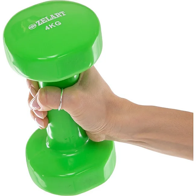 Гантели для фитнеса виниловые ZELART Beauty TA-5225-4 (Черный)