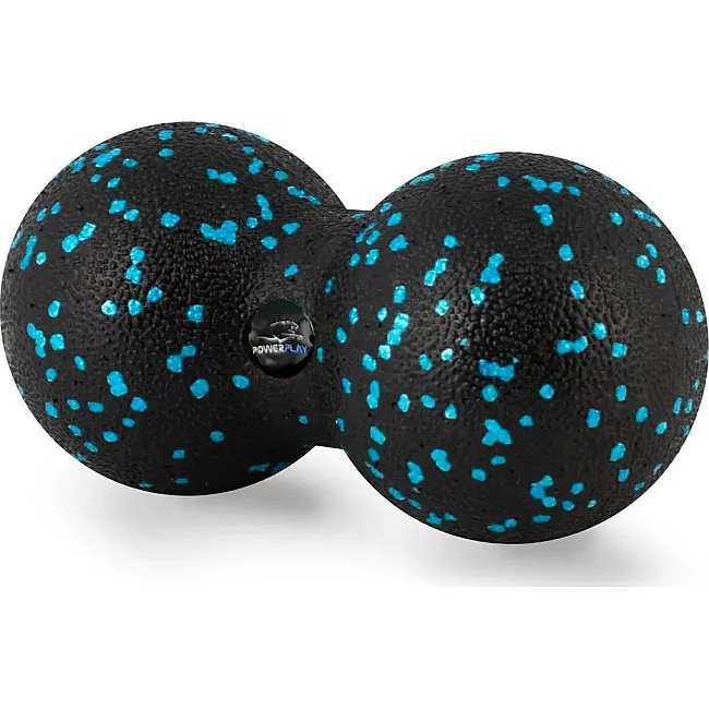 Масажний м'яч подвійний PowerPlay PP-4352 Epp foam peanut ball (d8*16cm.) Чорно/Блакитний