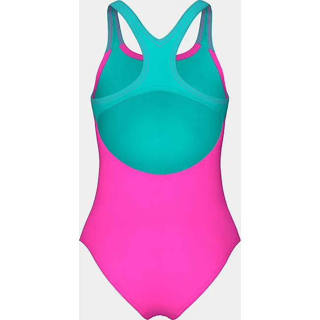 Купальник закритий для дівчат Arena LINES SWIMSUIT SWIM PRO BACK L рожевий, бірюзовий (для дітей)