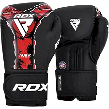 Боксерские перчатки RDX BOXING GLOVES NEW AURA F17 черный, красный