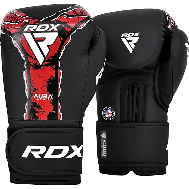 Боксерские перчатки RDX BOXING GLOVES NEW AURA F17 черный, красный