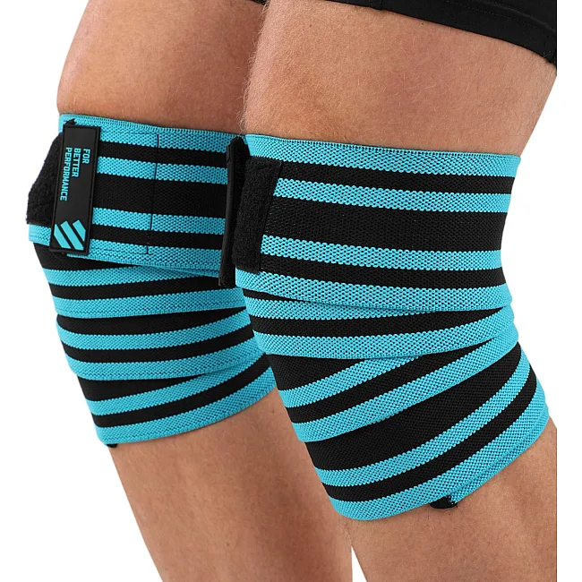 Коленные бинты для приседаний KNEE WRAPS LiveUp LP8724 2шт (Синий-черный)