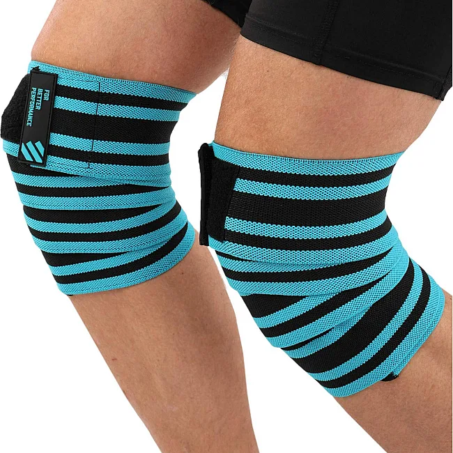 Коленные бинты для приседаний KNEE WRAPS LiveUp LP8724 2шт (Синий-черный)
