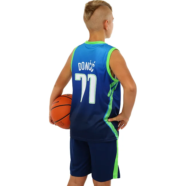 Дитяча баскетбольна форма
 NBA клуб Mavs 77 BA-3796 (Темно-синій-блакитний-салатовий)