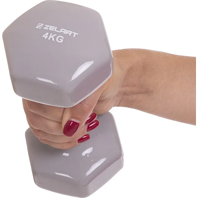Гантель для фитнеса виниловая ZELART
 TA-2777-4 1шт 4кг (Красный)
