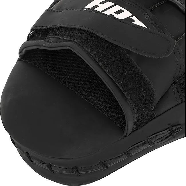Лапа боксерская изогнутая тренировочная PU HARD TOUCH BO-4246 19x5x25см 2штуки (Черный-желтый)