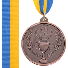 Медаль спортивная с лентой SP-SPORT BOWL C-3182 ø6,5см (Бронзовый)