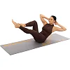 Коврик для фитнеса и спорта с люверсами для хранения Mdbuddy FI-2785 175x61x0,8см (Серый)