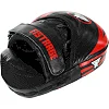 Лапа боксерська вигнута тренувальна шкіра FISTRAGE RAGE VL-6371 19х10х24см 2штуки (Чорний-червоний)