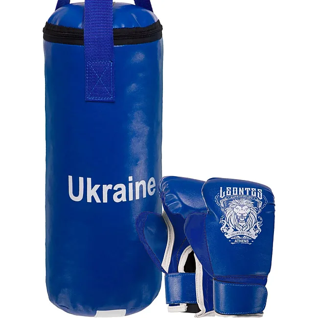 Распродажа! Набор боксерский детский груша и перчатки LEV UKRAINE LV-9940 (Синий)