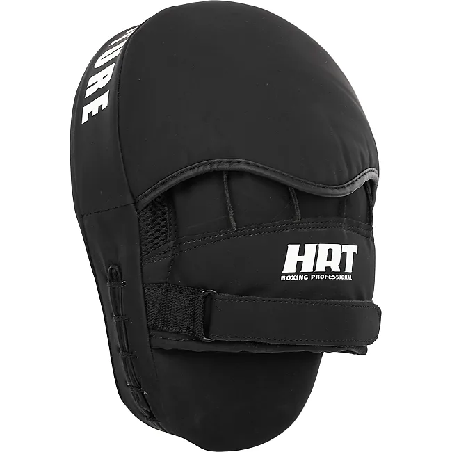 Лапа боксерская изогнутая тренировочная PU HARD TOUCH BO-4246 19x5x25см 2штуки (Черный-желтый)