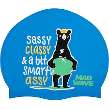 Шапочка для бассейна силиконовая юниорская MADWAVE Junior SMART ASSY M057002 (Синий)