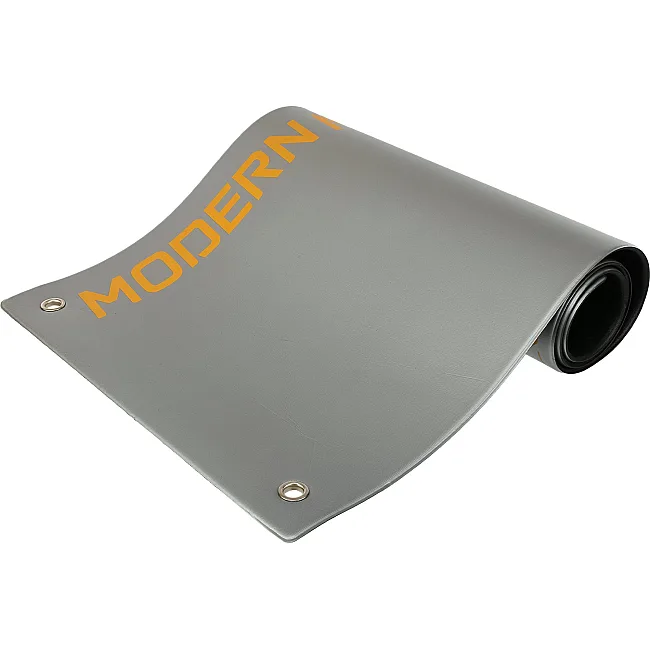 Коврик для фитнеса и спорта с люверсами для хранения Mdbuddy FI-2785 175x61x0,8см (Серый)