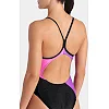 Купальник закрытый для женщин Arena MULTI SLICES SWIMSUIT LIGHTDRO черный, сиреневый, бирюзовый, розовый