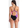 Купальник закрытый для женщин Arena MULTI SLICES SWIMSUIT LIGHTDRO черный, сиреневый, бирюзовый, розовый