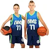 Дитяча баскетбольна форма
 NBA клуб Mavs 77 BA-3796 (Темно-синій-блакитний-салатовий)