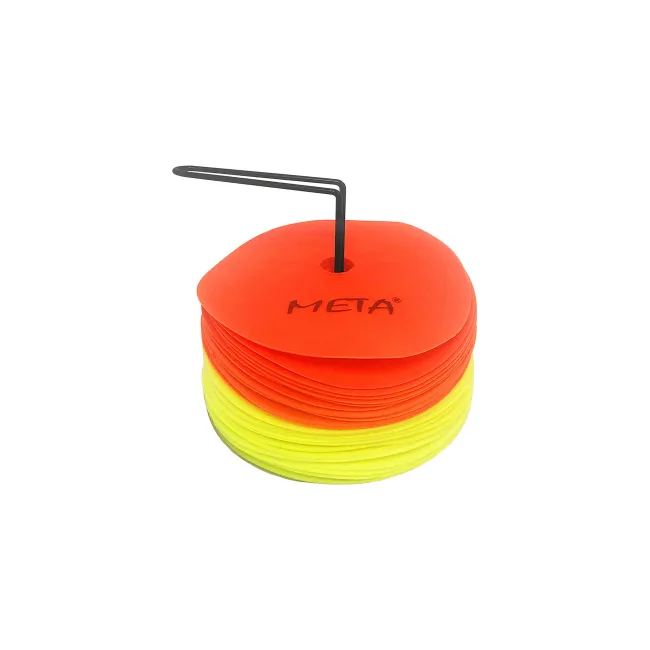 Набор плоских разметочных фишек META Floor Marker Set of 24 оранжевый, желтый 15 см