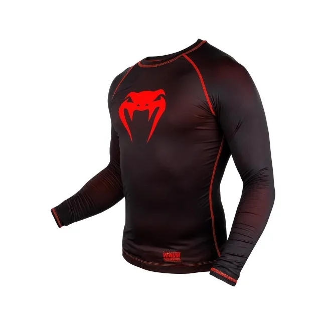 Компресійна футболка Venum Contender 3.0 T-shirt Long Sleeves Black/Red