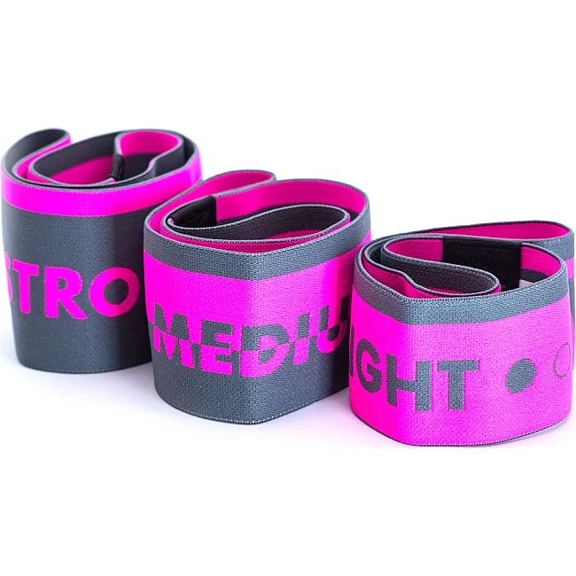 Набор резинок для фитнеса MADMAX MFA-305 Hiploop set 3 pcs. Grey/Pink