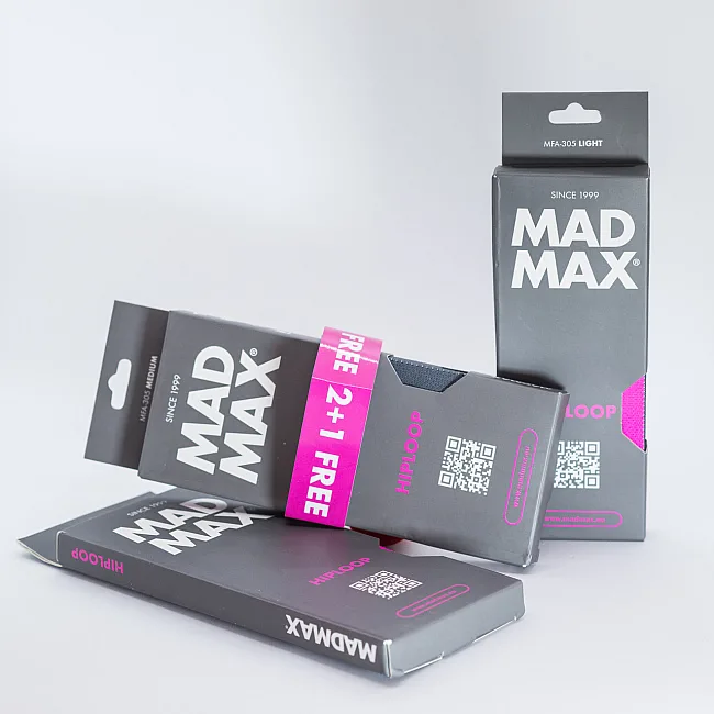 Набор резинок для фитнеса MADMAX MFA-305 Hiploop set 3 pcs. Grey/Pink