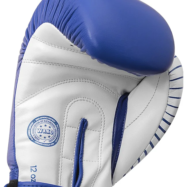 Перчатки для кикбоксинга с лицензией WAKO (синий-белый) ADIDAS adiKBWKF200
