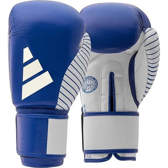 Перчатки для кикбоксинга с лицензией WAKO (синий-белый) ADIDAS adiKBWKF200