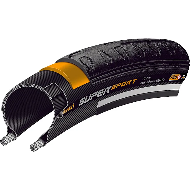 Велопокрышка CONTINENTAL Super Sport Plus - 28" | 700 x 23C, черная, не складная