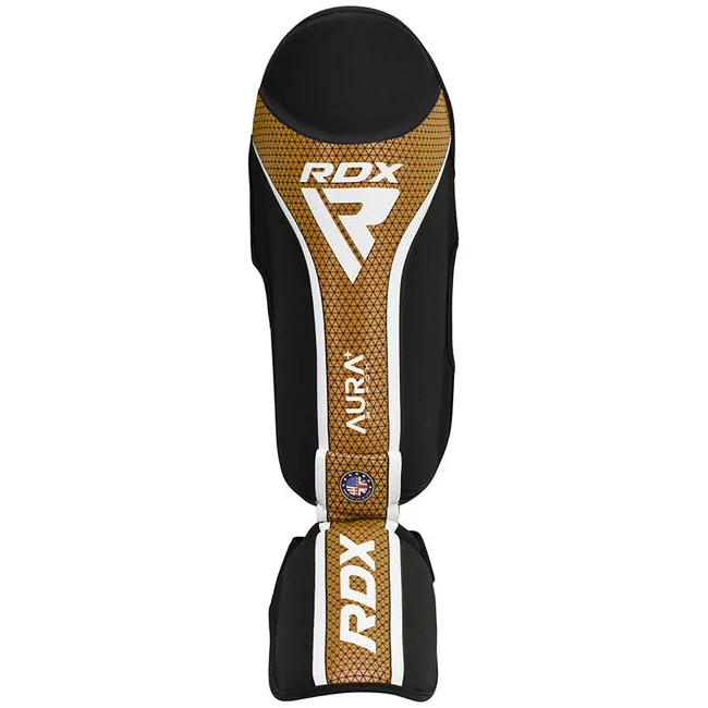 Защитные щитки для ног RDX Shin Instep Guard Aura Plus T-17 Golden