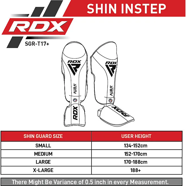 Защитные щитки для ног RDX Shin Instep Guard Aura Plus T-17 Golden