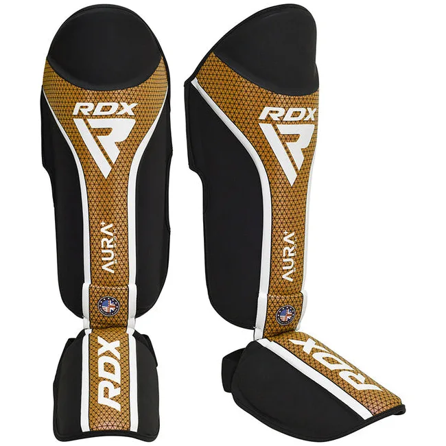 Защитные щитки для ног RDX Shin Instep Guard Aura Plus T-17 Golden